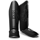 DXM Sports Shin Instep Guards Black/Silver For MMA Martial Arts Kicking Sparring Training Gear, BJJ Karate Boxing Taekwondo 1 image