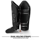 DXM Sports Shin Instep Guards Black/Silver For MMA Martial Arts Kicking Sparring Training Gear, BJJ Karate Boxing Taekwondo 7 image