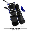 DXM Sports Shin Instep Guards Blue/White For MMA Martial Arts Kicking Sparring Training Gear, BJJ Karate Boxing Taekwondo 5 image