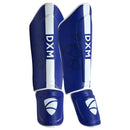 DXM Sports Shin Instep Guards Blue/White For MMA Martial Arts Kicking Sparring Training Gear, BJJ Karate Boxing Taekwondo 9 image