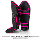 DXM Sports Shin Instep Guards Black/Pink For MMA Martial Arts Kicking Sparring Training Gear, BJJ Karate Boxing Taekwondo 5 image