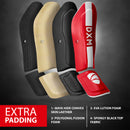 DXM Sports Shin Instep Guards Red/White For MMA Martial Arts Kicking Sparring Training Gear, BJJ Karate Boxing Taekwondo 9 image
