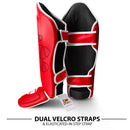 DXM Sports Shin Instep Guards Red/White For MMA Martial Arts Kicking Sparring Training Gear, BJJ Karate Boxing Taekwondo 8 image