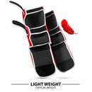 DXM Sports Shin Instep Guards Red/White For MMA Martial Arts Kicking Sparring Training Gear, BJJ Karate Boxing Taekwondo 7 image