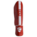 DXM Sports Shin Instep Guards Red/White For MMA Martial Arts Kicking Sparring Training Gear, BJJ Karate Boxing Taekwondo 4 image