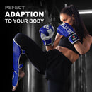 DXM Sports Shin Instep Guards Blue/White For MMA Martial Arts Kicking Sparring Training Gear, BJJ Karate Boxing Taekwondo 10 image