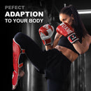 DXM Sports Shin Instep Guards Red/White For MMA Martial Arts Kicking Sparring Training Gear, BJJ Karate Boxing Taekwondo 10 image